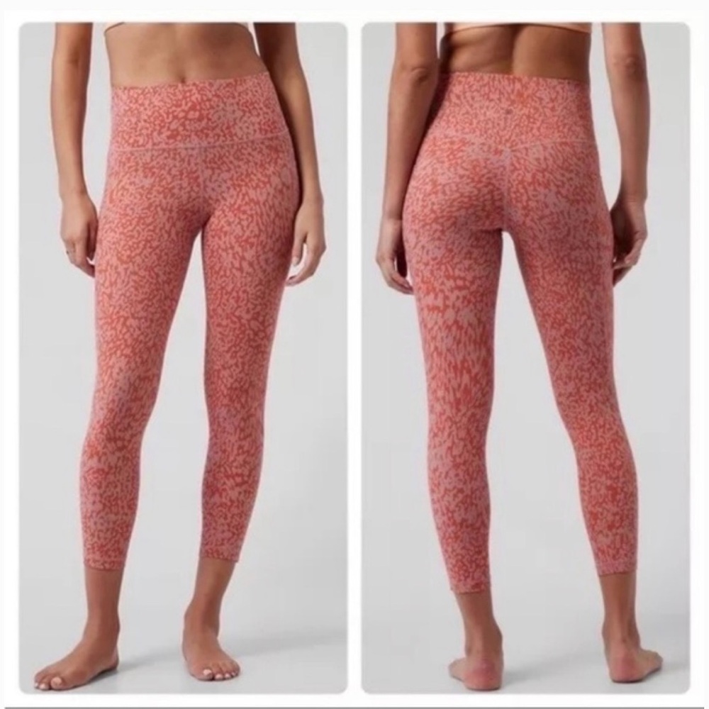 Athleta Salutation Stash Pocket II Leggings, M, Cheetah Leopard Ocelot Pink